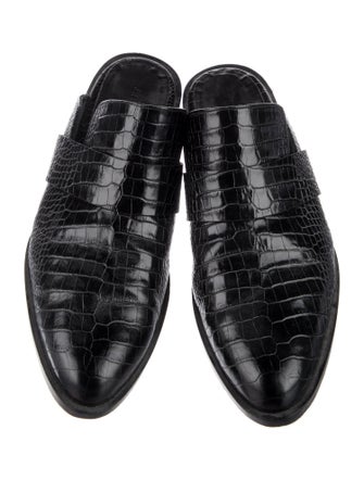 Freda Salvador Embossed Leather Animal Print Mules