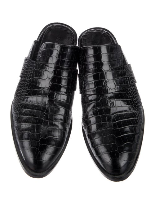 Freda Salvador Embossed Leather Animal Print Mules