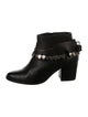 Freda Salvador Leather Chain-Link Accents Moto Boots