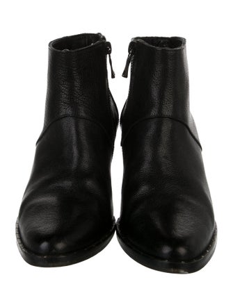 Freda Salvador Leather Chain-Link Accents Moto Boots