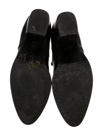 Freda Salvador Leather Chain-Link Accents Moto Boots