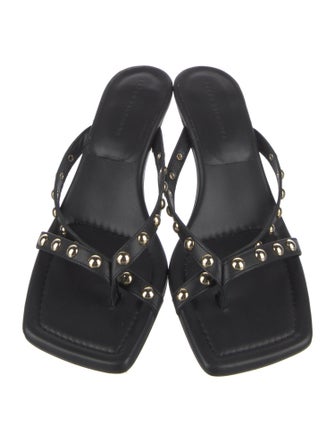 Freda Salvador Leather Studded Accents Slides