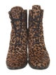 Freda Salvador Fur Animal Print Lace-Up Boots