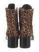 Freda Salvador Fur Animal Print Lace-Up Boots