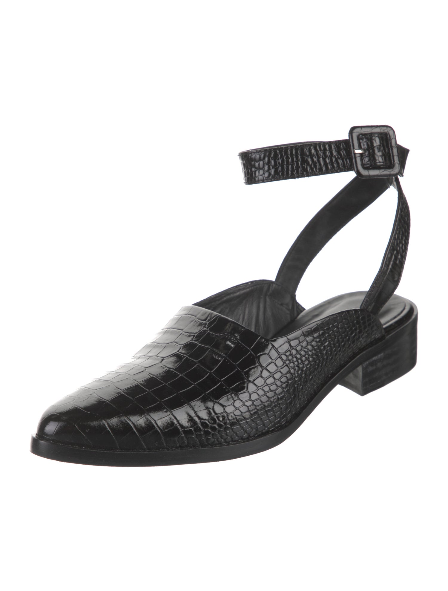 Freda Salvador Embossed Leather Slingback Pumps w/ Tags