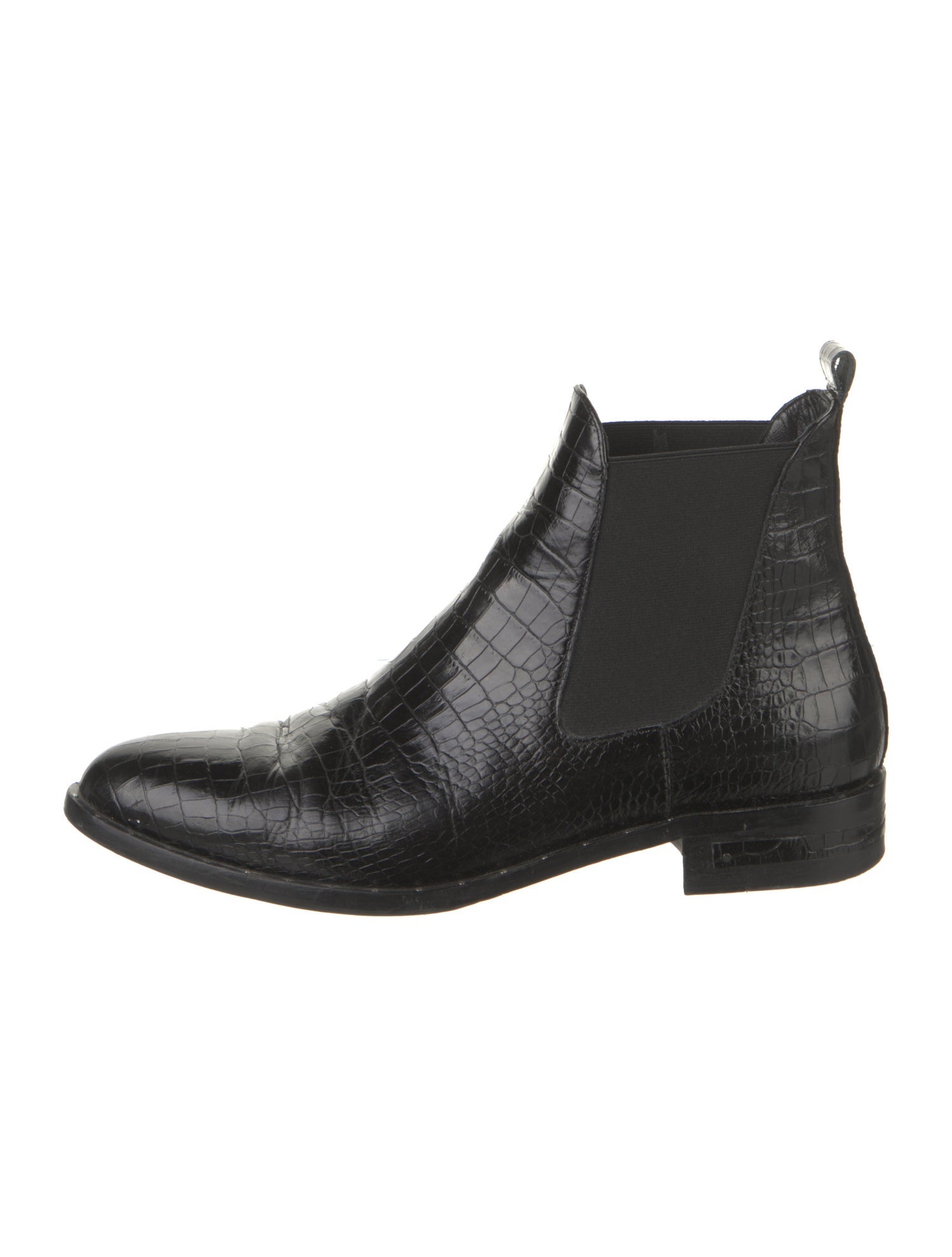 Freda Salvador Embossed Leather Studded Accents Chelsea Boots