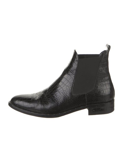 Freda Salvador Embossed Leather Studded Accents Chelsea Boots