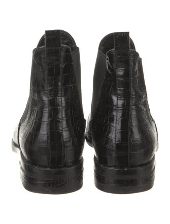 Freda Salvador Embossed Leather Studded Accents Chelsea Boots