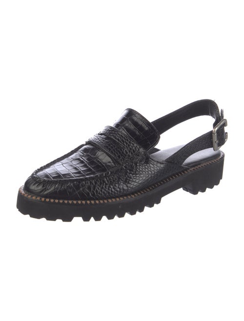 Freda Salvador Embossed Leather Cutout Accent Slingback Flats