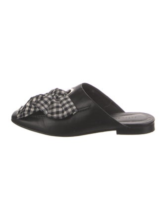 Freda Salvador Leather Plaid Print Mules