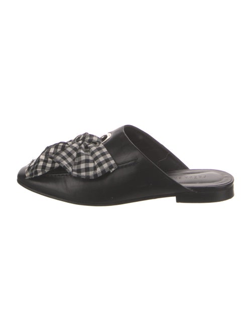 Freda Salvador Leather Plaid Print Mules