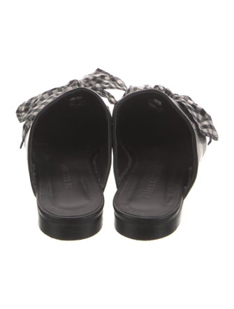 Freda Salvador Leather Plaid Print Mules