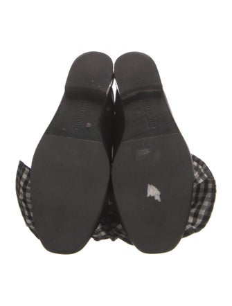 Freda Salvador Leather Plaid Print Mules