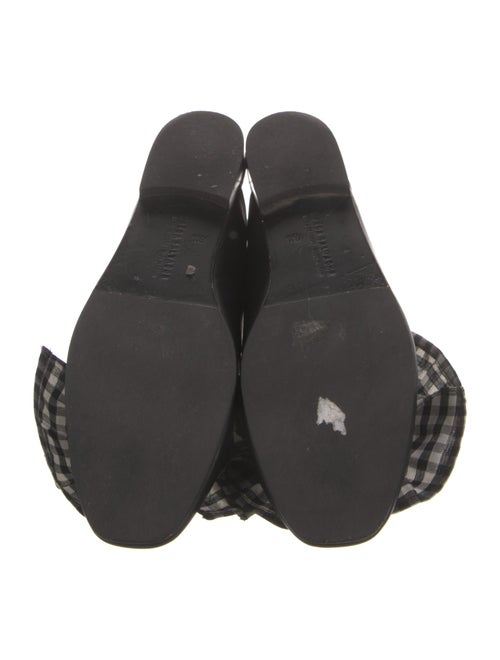 Freda Salvador Leather Plaid Print Mules