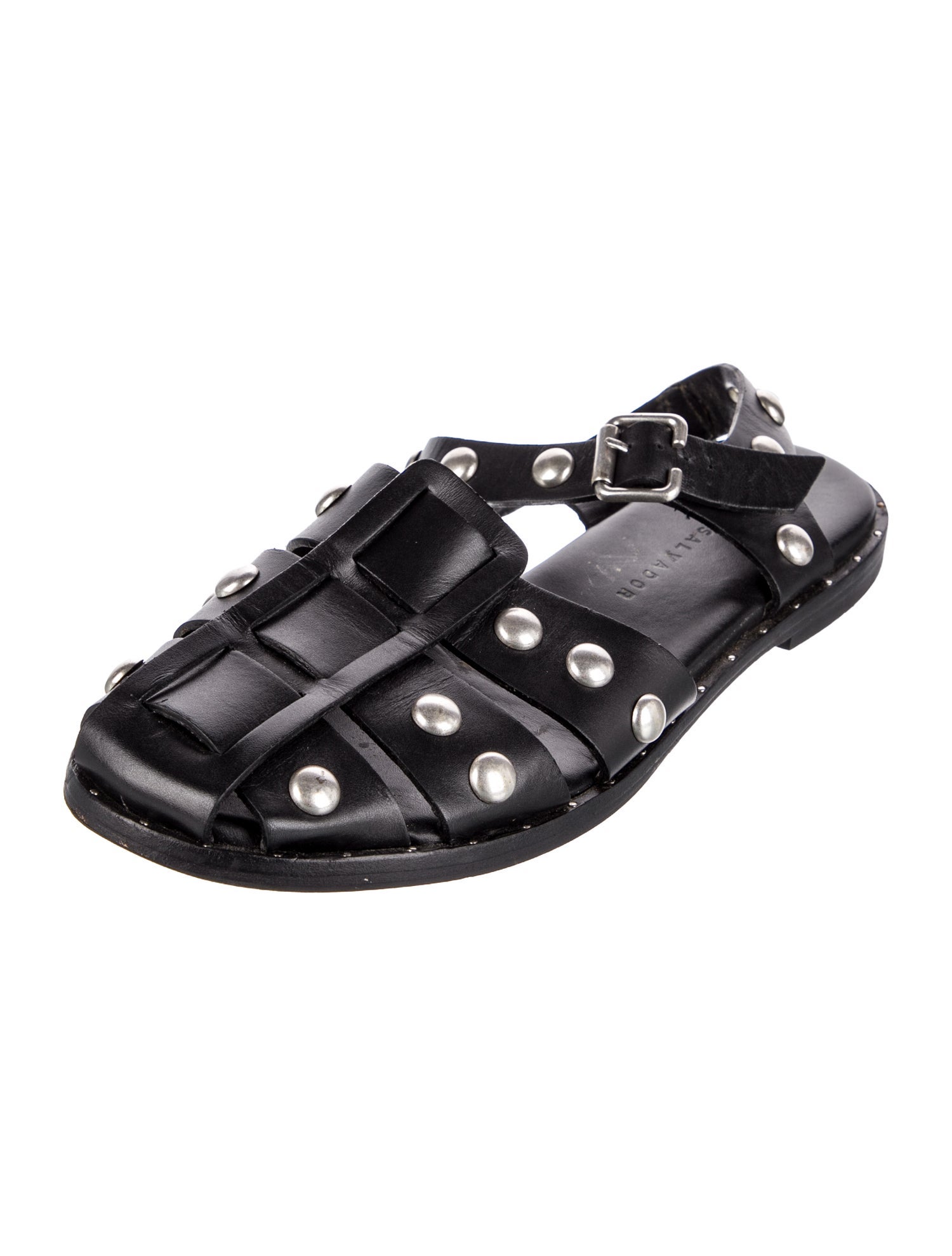 Freda Salvador Leather Studded Accents Slides