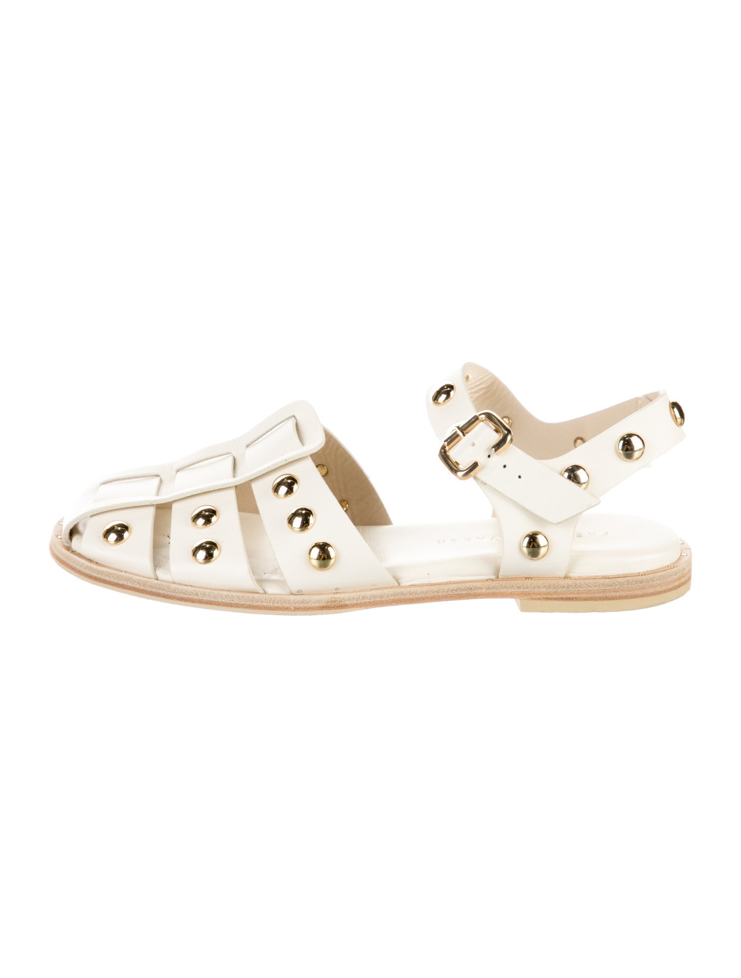 Freda Salvador Leather Studded Accents Gladiator Sandals