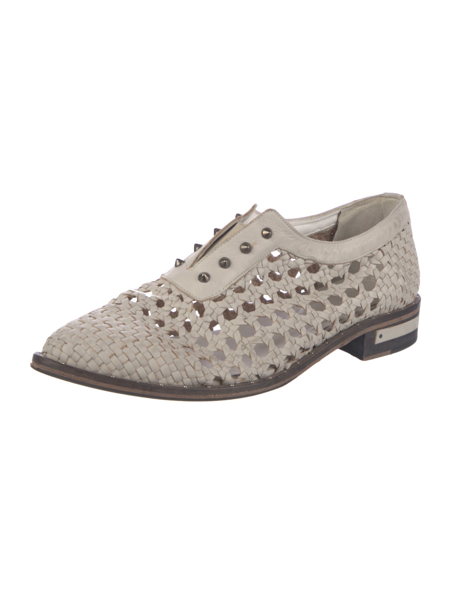 Freda Salvador Leather Studded Accents Oxfords