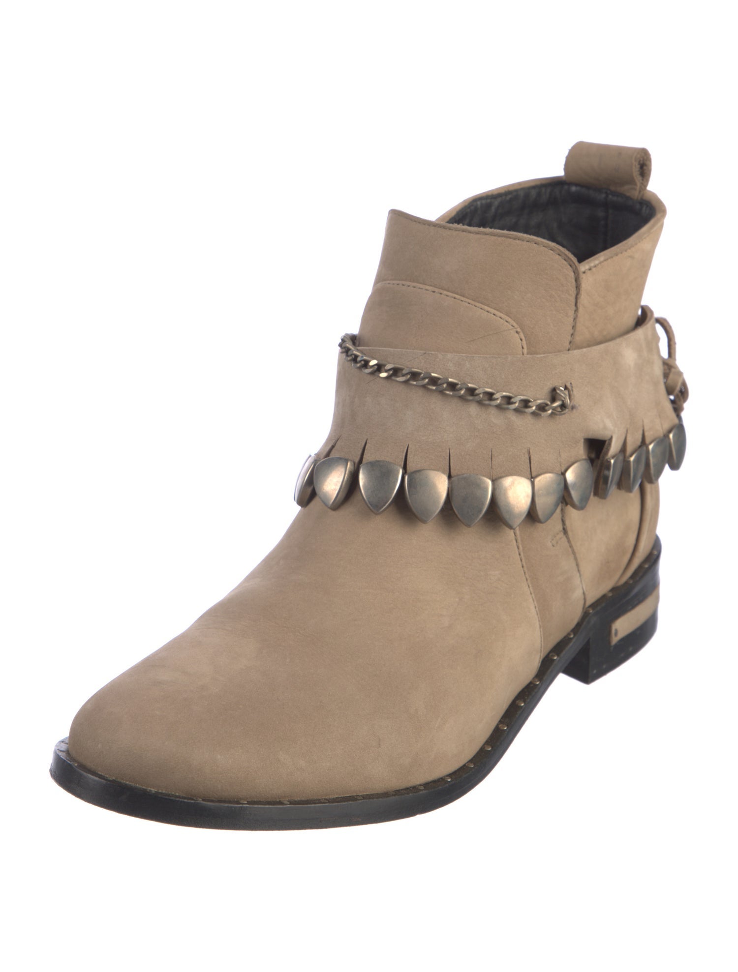 Freda Salvador Suede Chain-Link Accents Boots