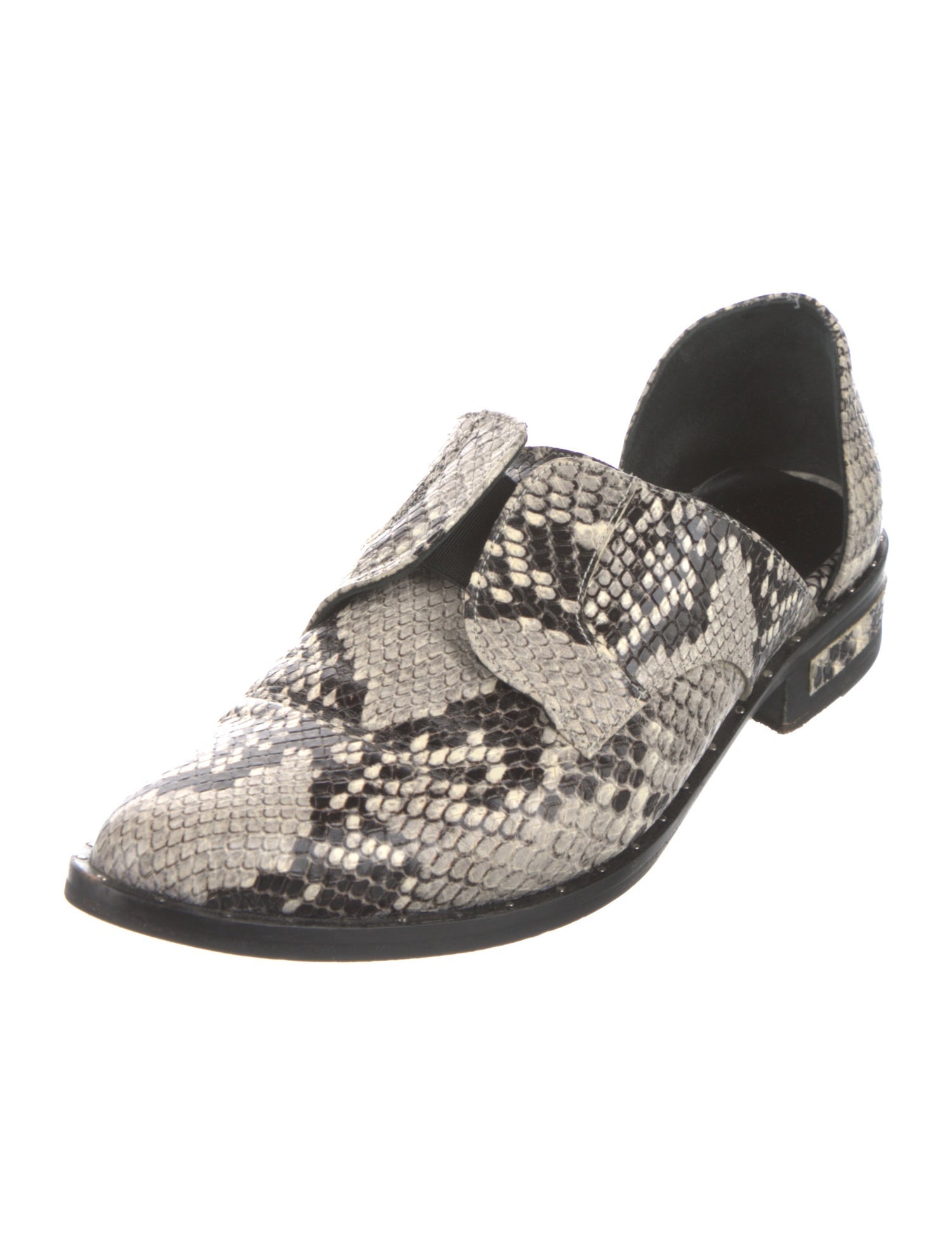 Freda Salvador Embossed Leather Animal Print D'Orsay Flats