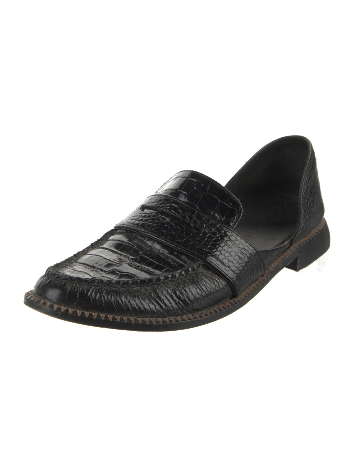 Freda Salvador Embossed Leather Dress Loafers