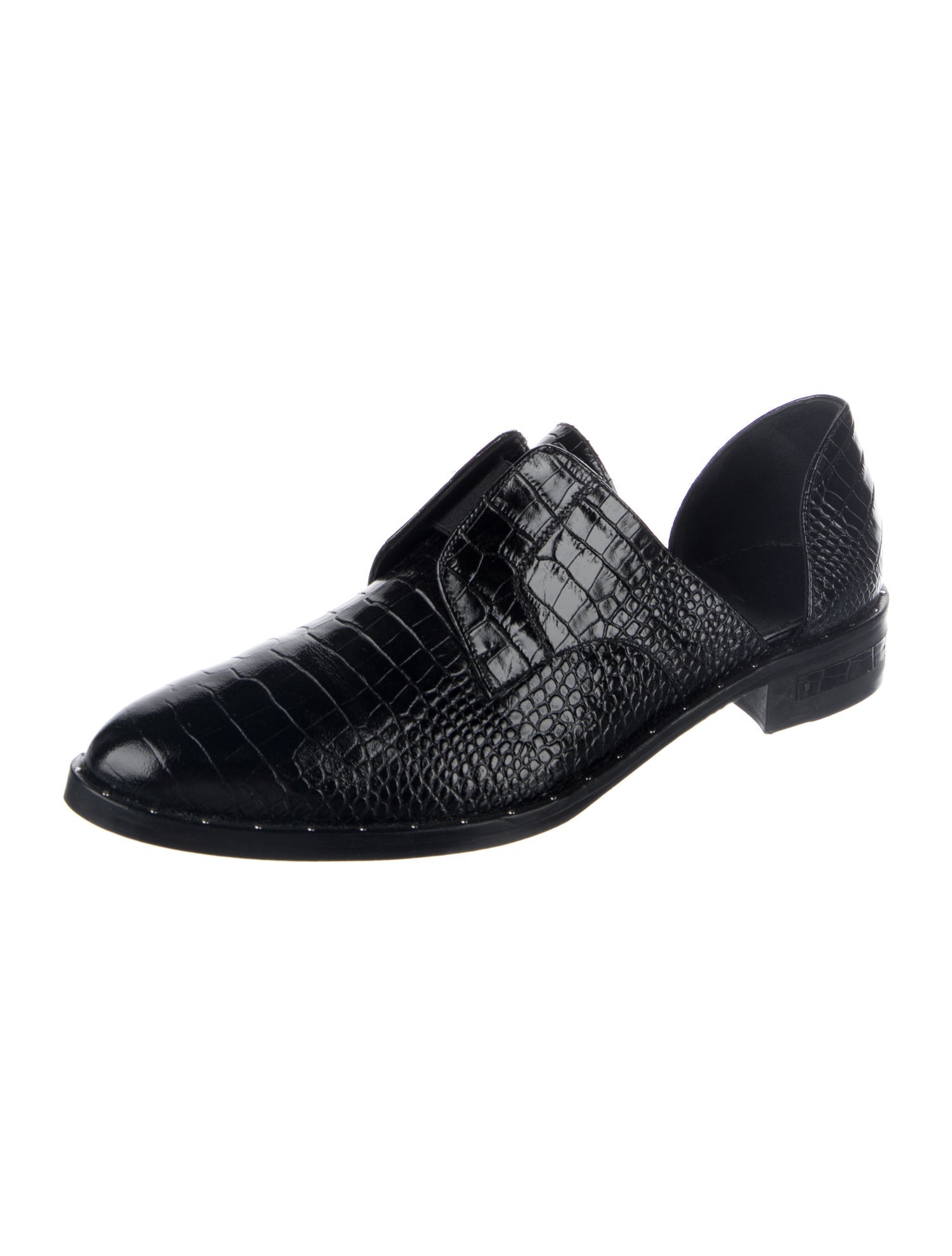 Freda Salvador Embossed Leather D'Orsay Flats
