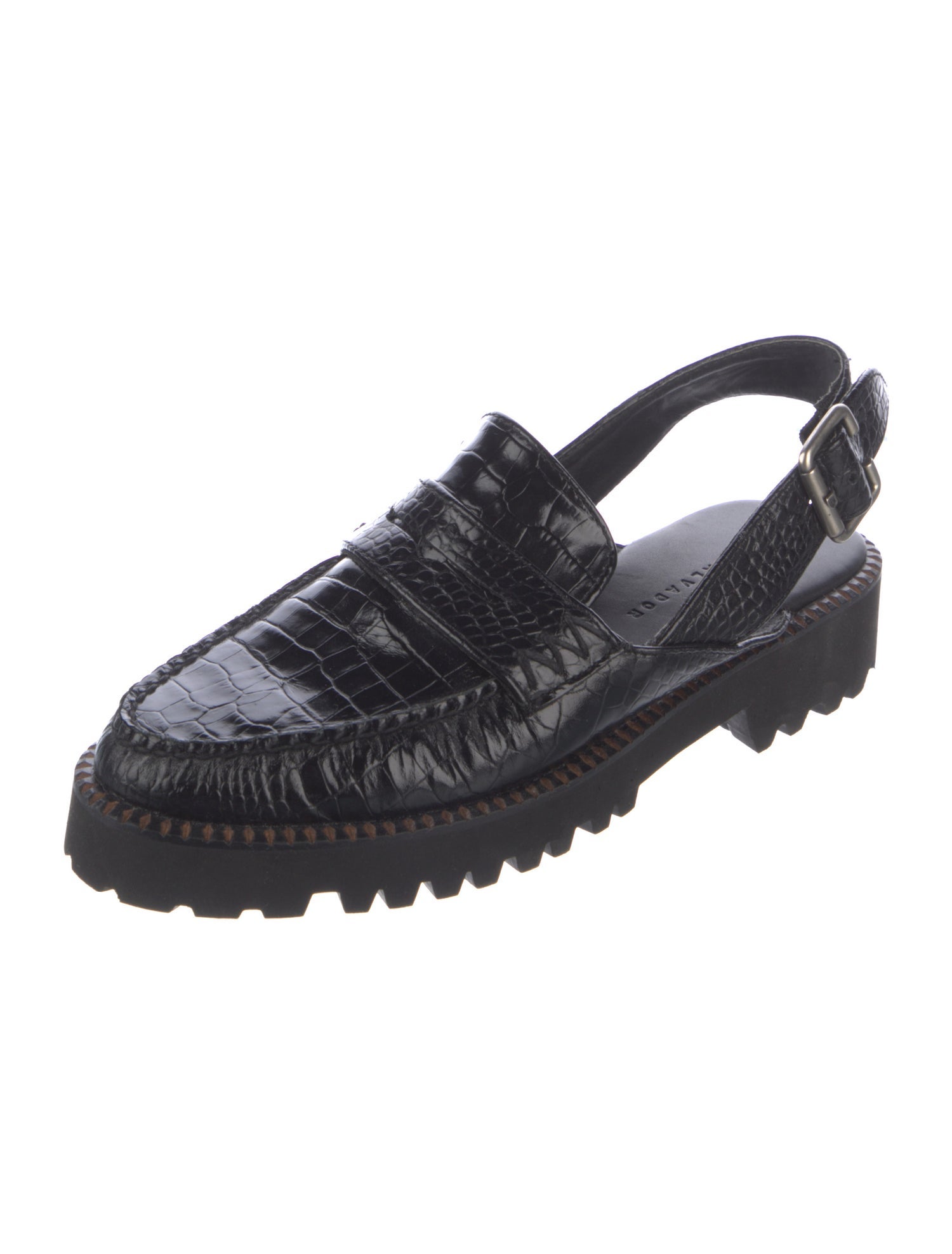 Freda Salvador Crocodile Slingback Flats