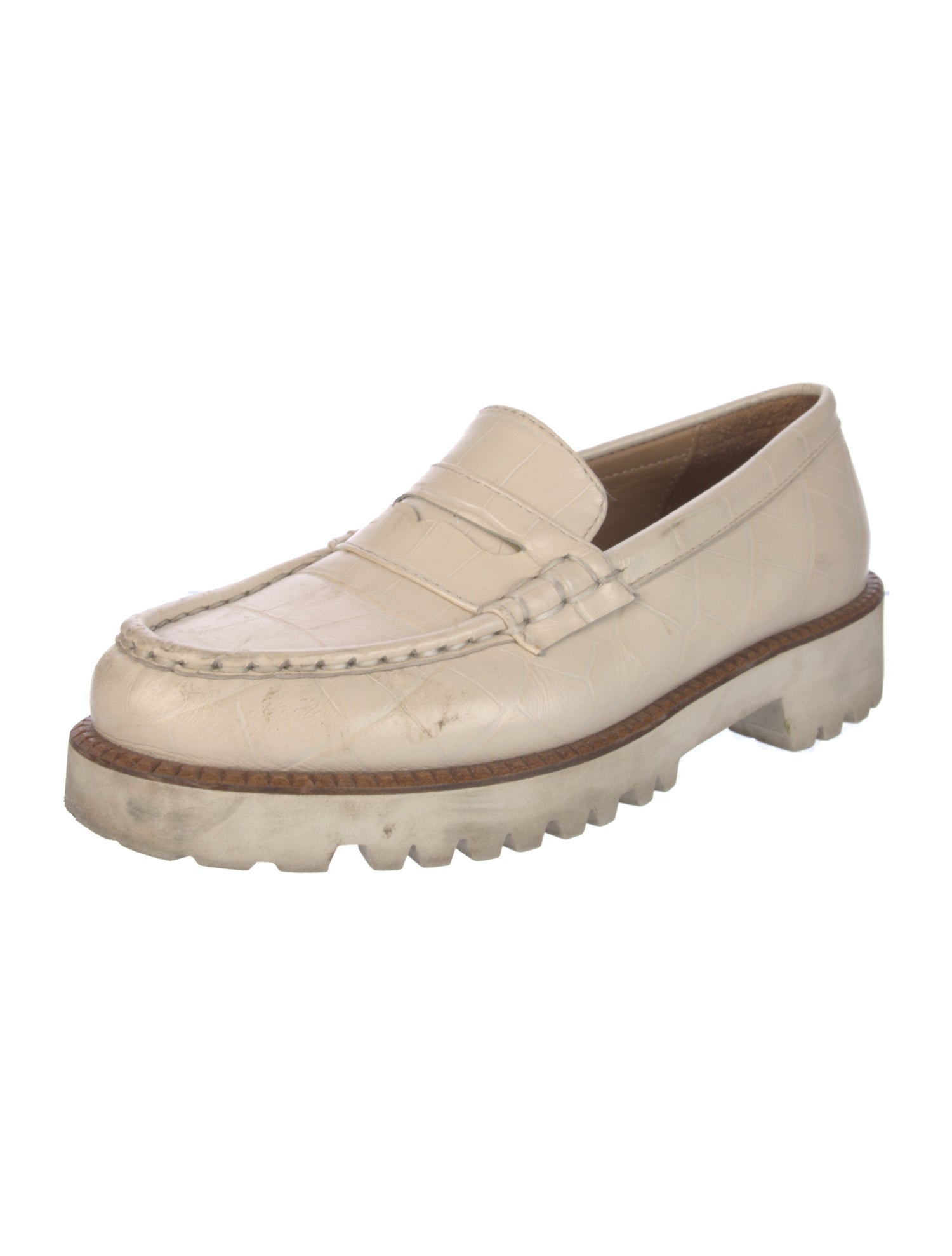 Freda Salvador Embossed Leather Loafers