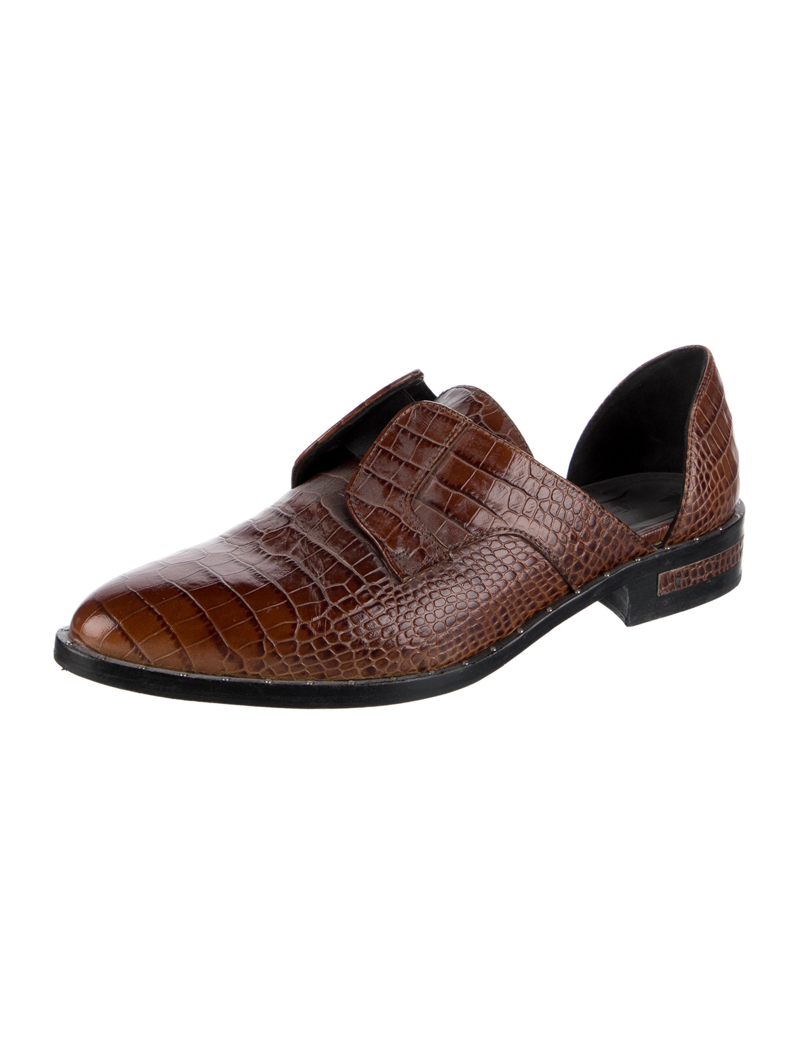 Freda Salvador Embossed Leather Animal Print D'Orsay Flats