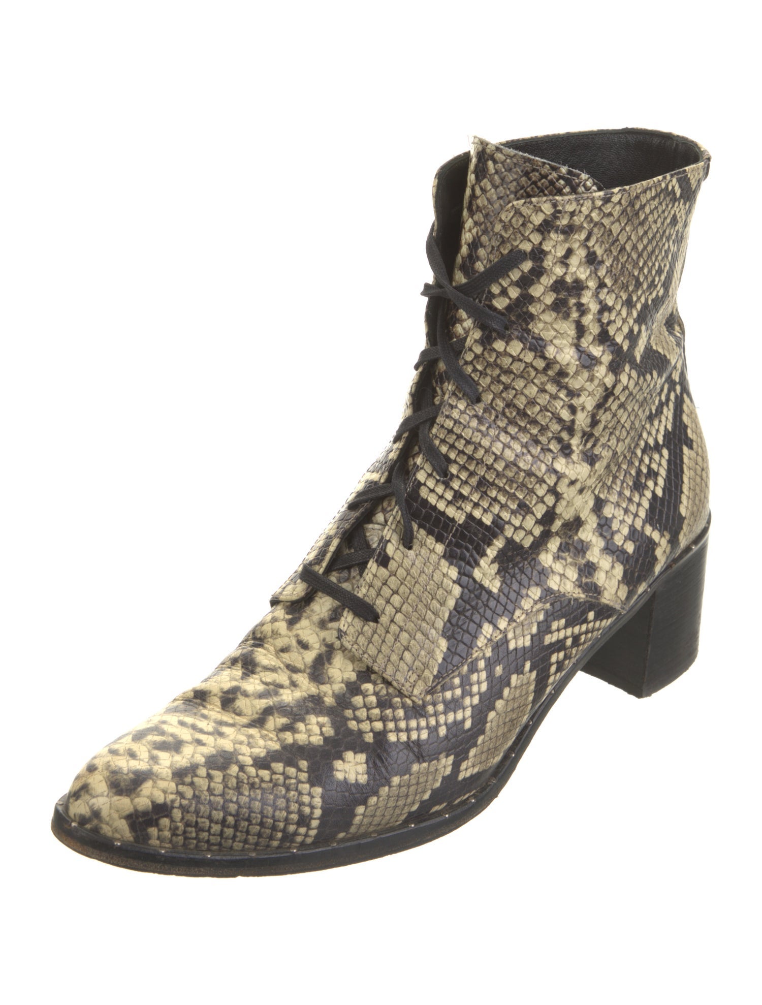 Freda Salvador Embossed Leather Animal Print Boots