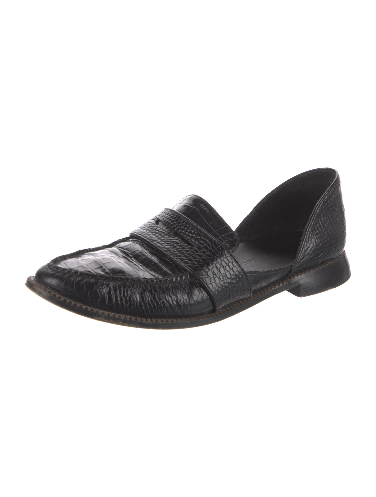 Freda Salvador Embossed Leather Dress Loafers