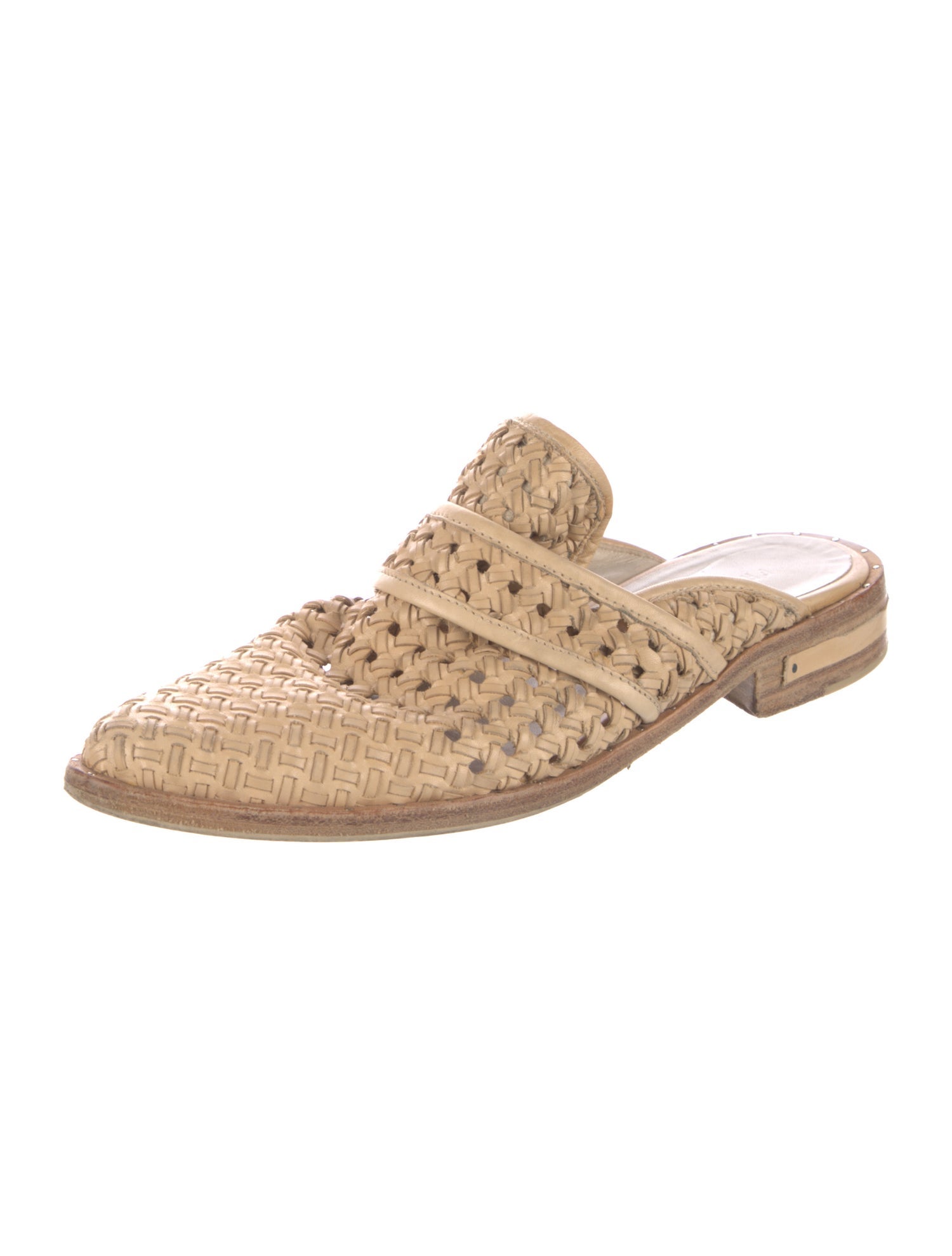 Freda Salvador Leather Colorblock Pattern Mules