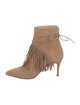 Bionda Castana Suede Fringe Trim Accent Lace-Up Boots