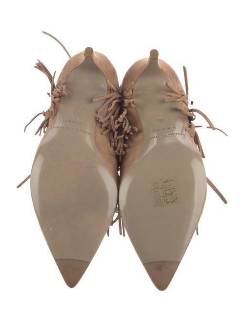 Bionda Castana Suede Fringe Trim Accent Lace-Up Boots