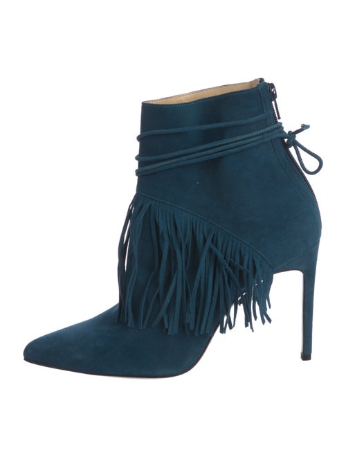 Bionda Castana Suede Fringe Trim Accent Boots