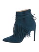Bionda Castana Suede Fringe Trim Accent Boots