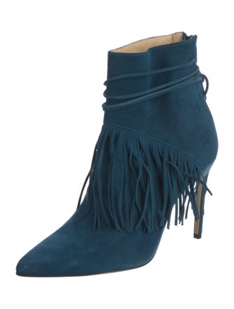 Bionda Castana Suede Fringe Trim Accent Boots