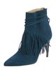 Bionda Castana Suede Fringe Trim Accent Boots