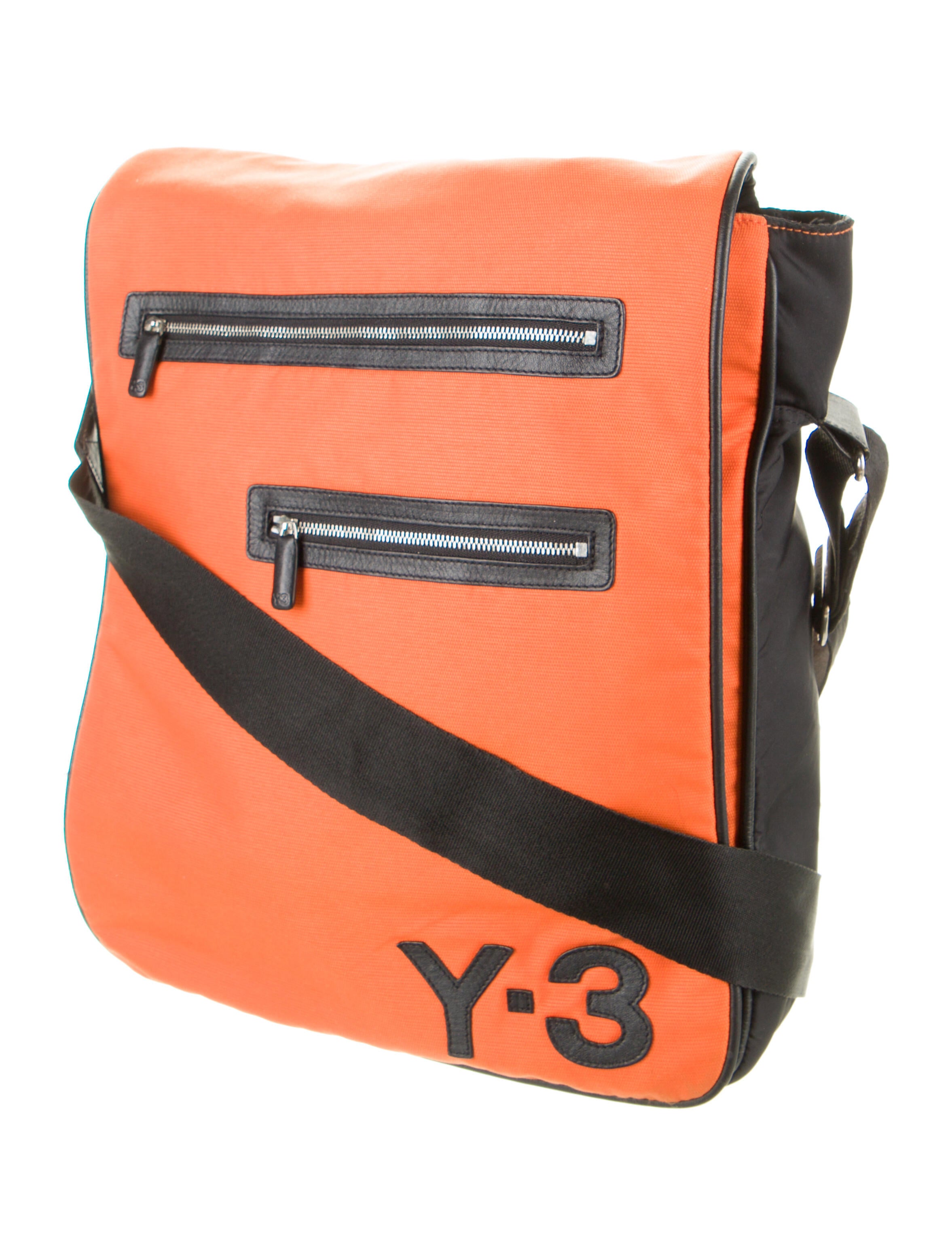 Y3 LeatherTrimmed Nylon Crossbody Bag Orange Crossbody Bags