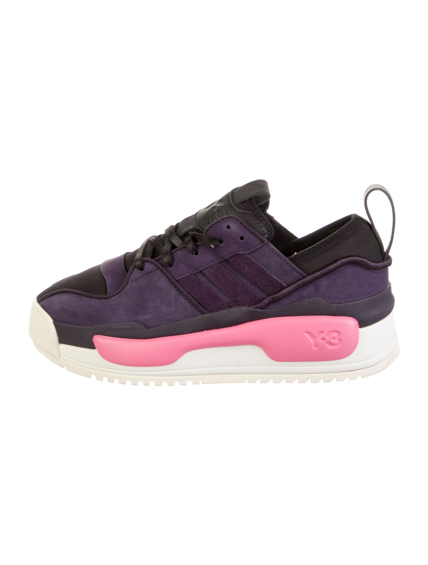 Y-3 Suede Colorblock Pattern Athletic Sneakers