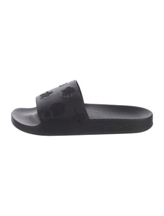 Y-3 x Adidas Leather Embroidered Accent Slides