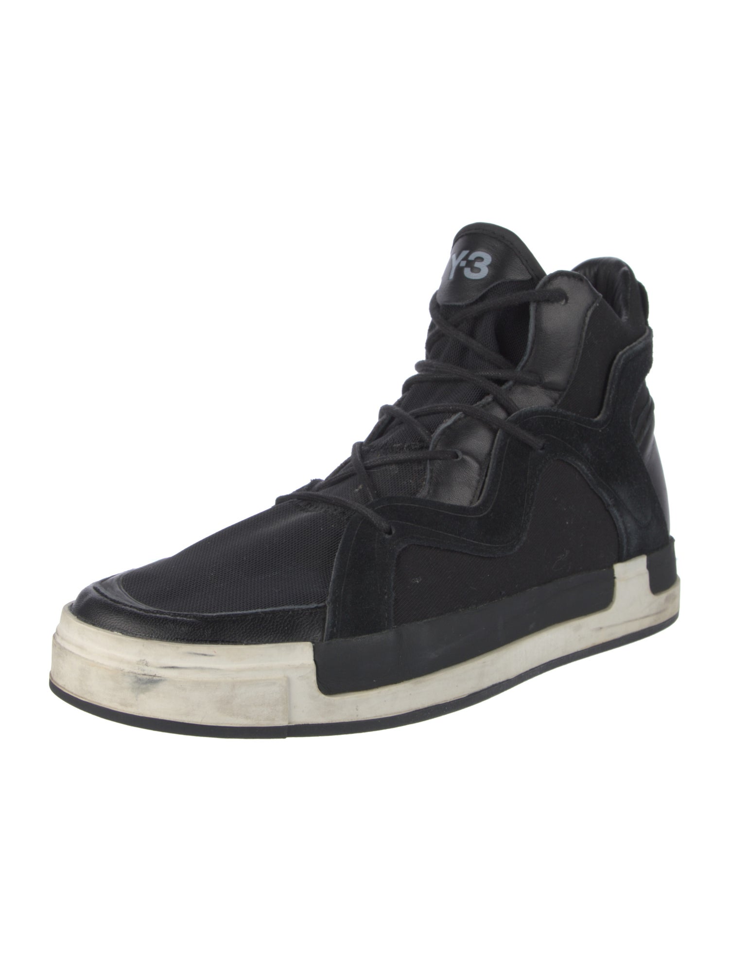 Y-3 Suede Colorblock Pattern Sneakers