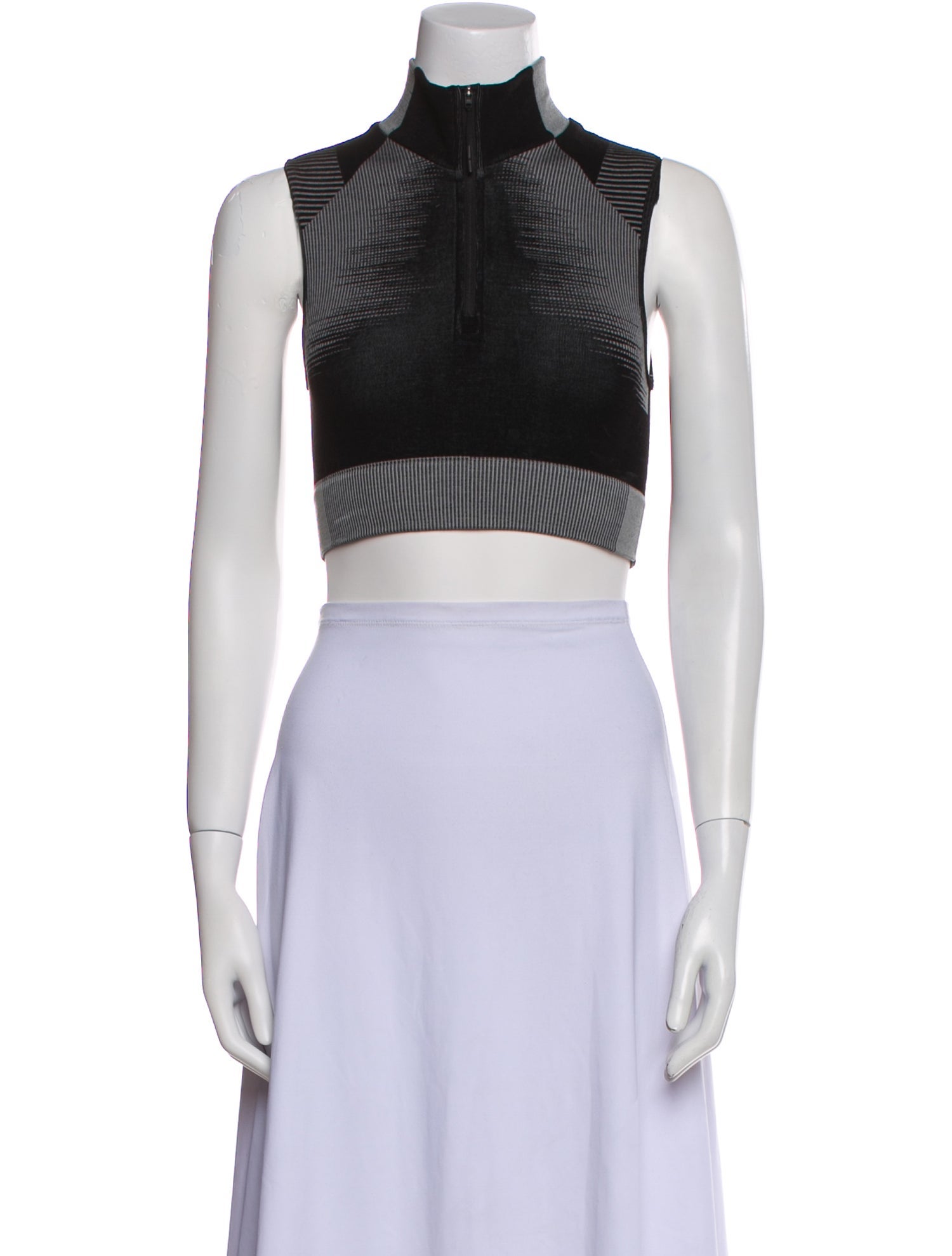 Y-3 Mock Neck Sleeveless Crop Top