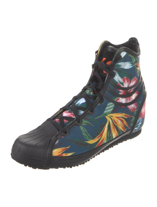 Y-3 Floral Print Wedge Sneakers