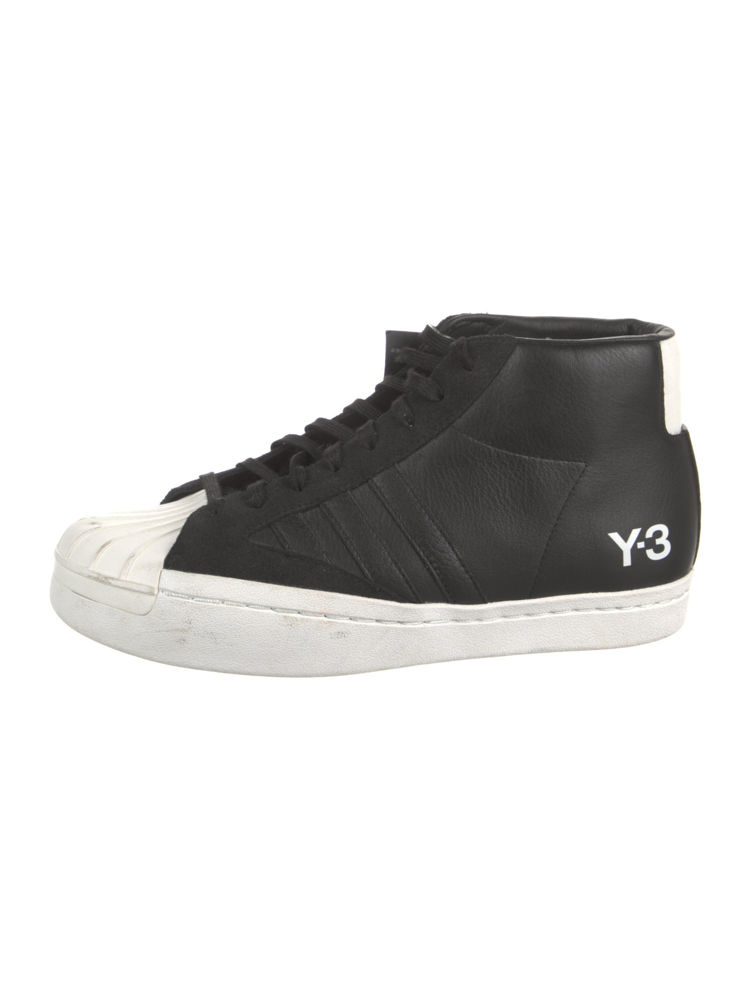 Y-3 Leather Colorblock Pattern Sneakers