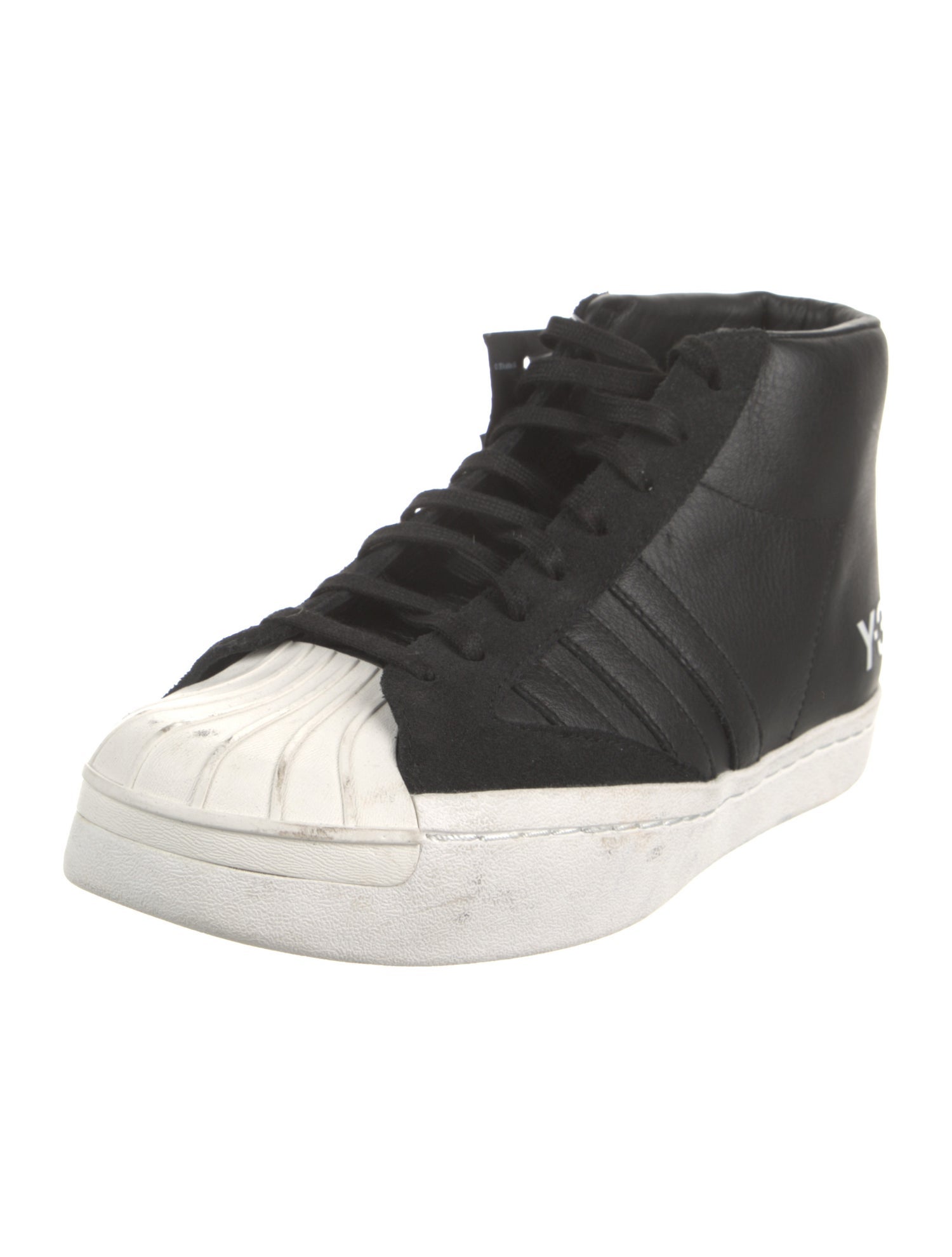 Y-3 Leather Colorblock Pattern Sneakers