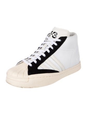 Y-3 Leather Colorblock Pattern Sneakers