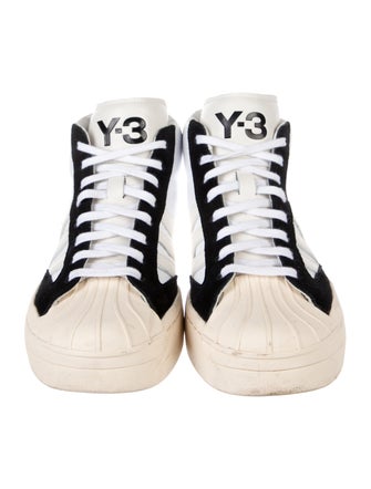 Y-3 Leather Colorblock Pattern Sneakers