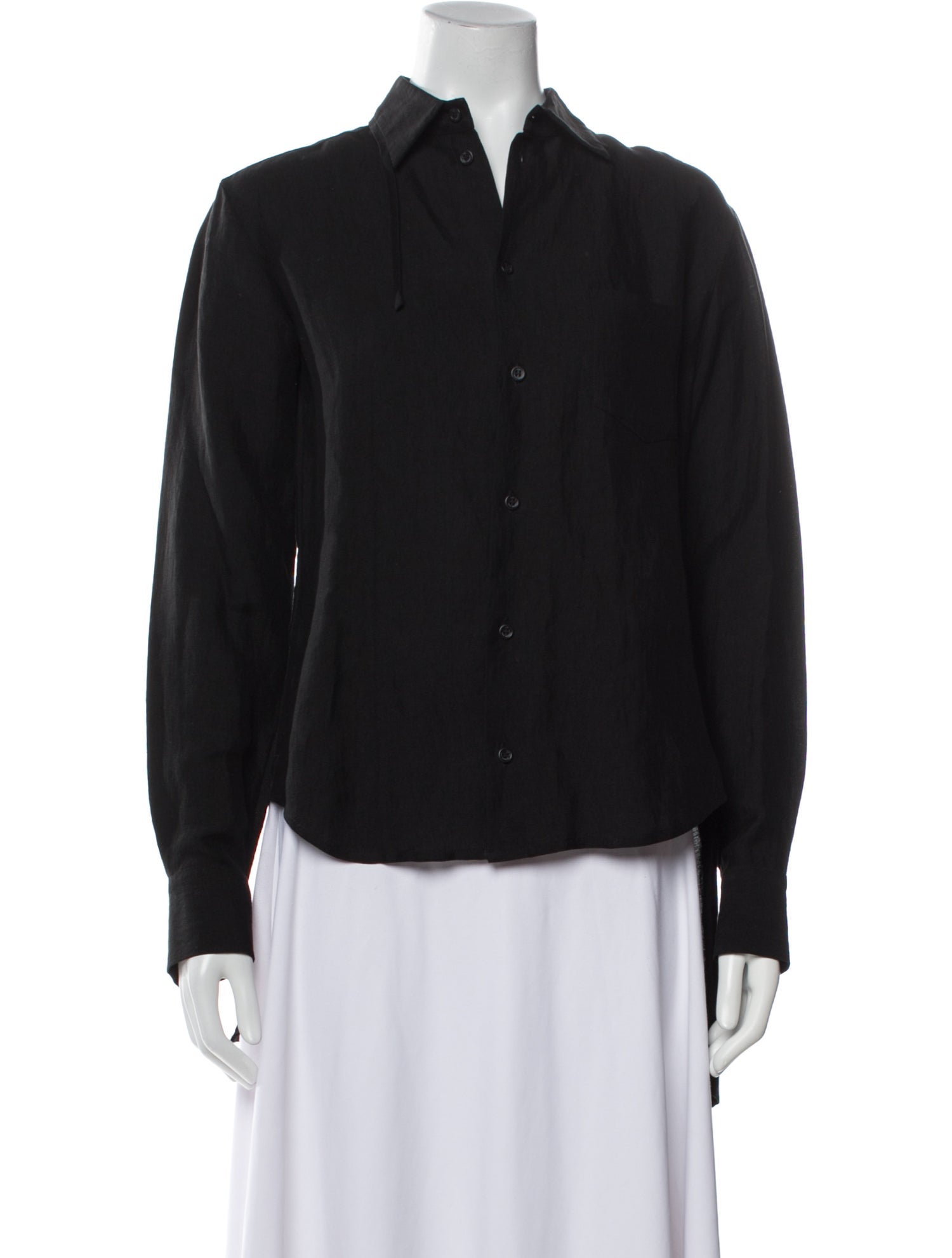 Y-3 Linen Long Sleeve Button-Up Top