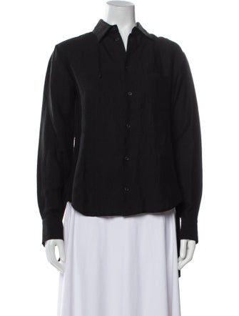 Y-3 Linen Long Sleeve Button-Up Top