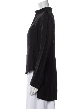 Y-3 Linen Long Sleeve Button-Up Top